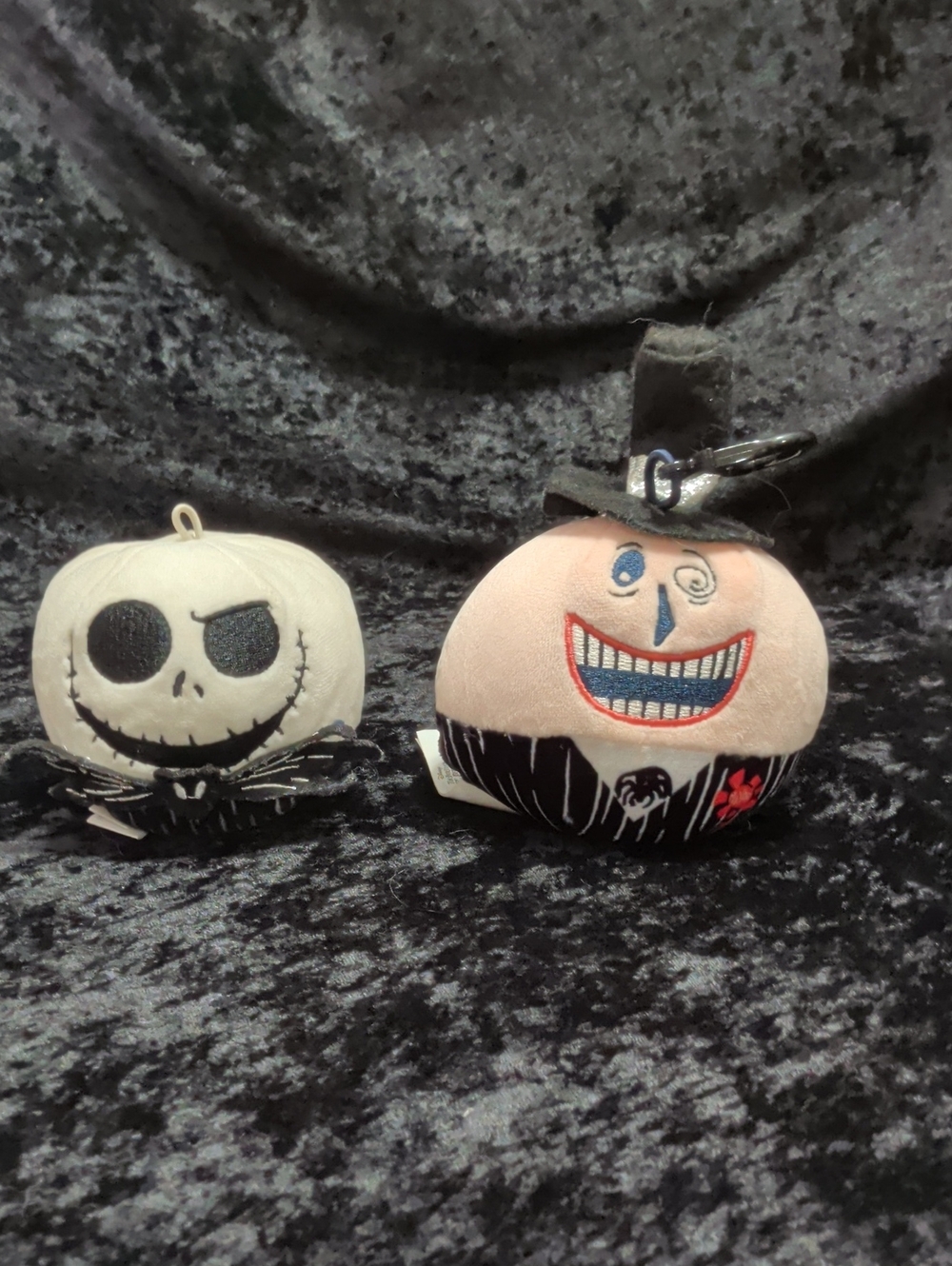 Disney Hallmark/Kcare Fluffballs Nightmare Before Christmas Plush Clips Lot of 2